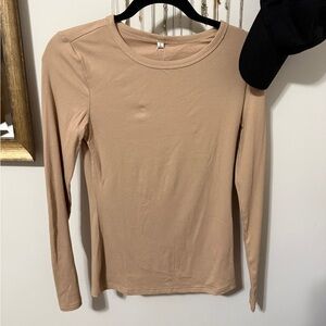 Beige V-Neck Top